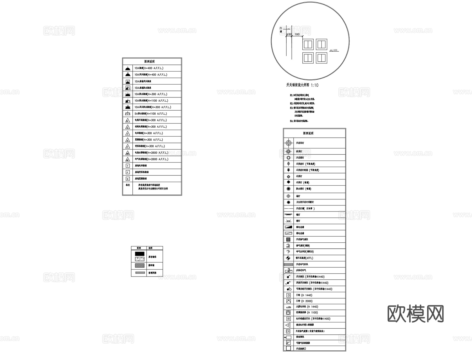 高文安标准制图规范图例图表图框CAD图库图块施工图合集cad施工图