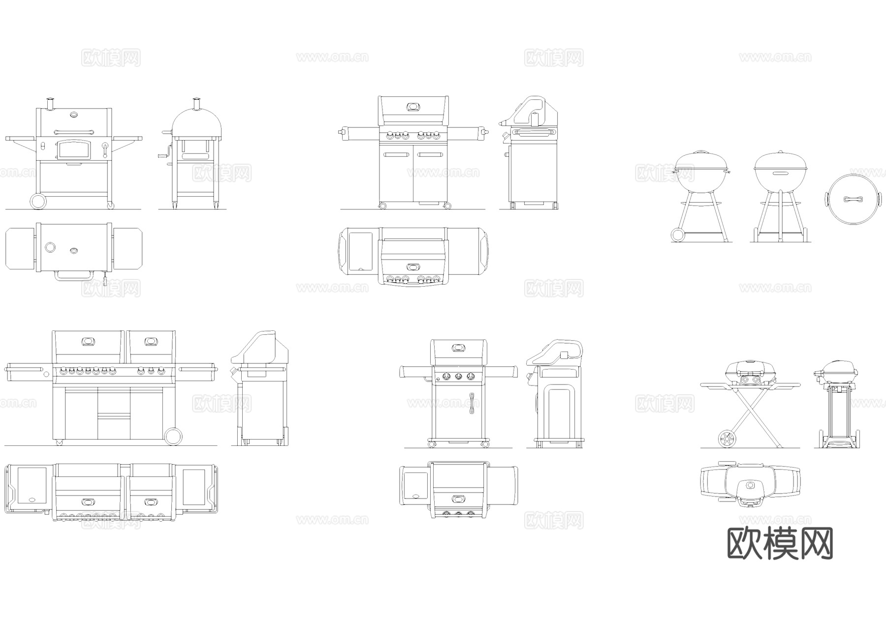 烧烤箱烧烤炉CAD图块图库cad施工图