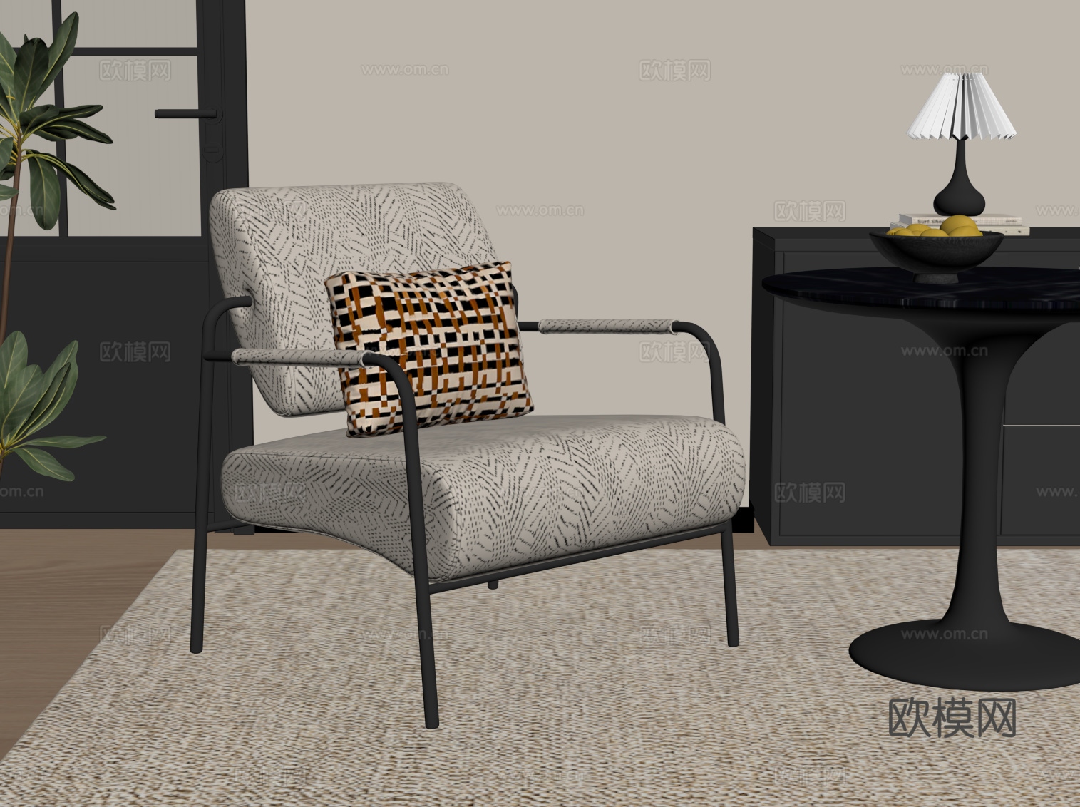 现代休闲椅 沙发椅su模型