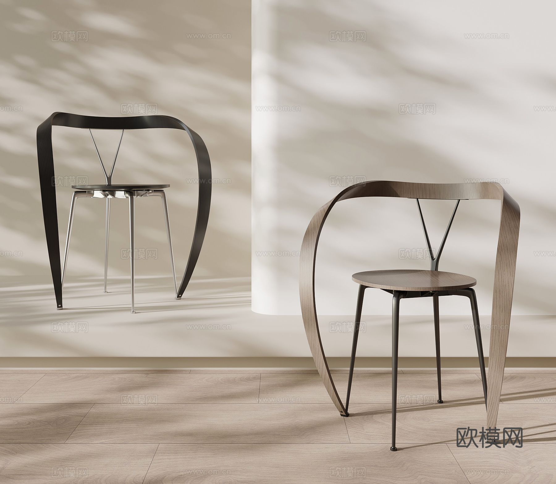 现代意式休闲椅 单人椅su模型