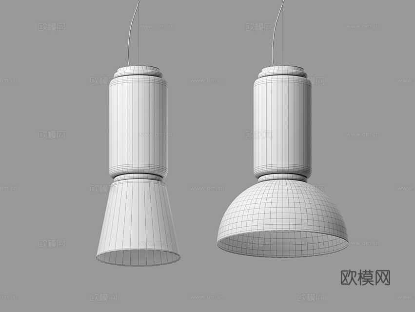 LampsShop 玻璃竹节吊灯3d模型下载（渲染图2）