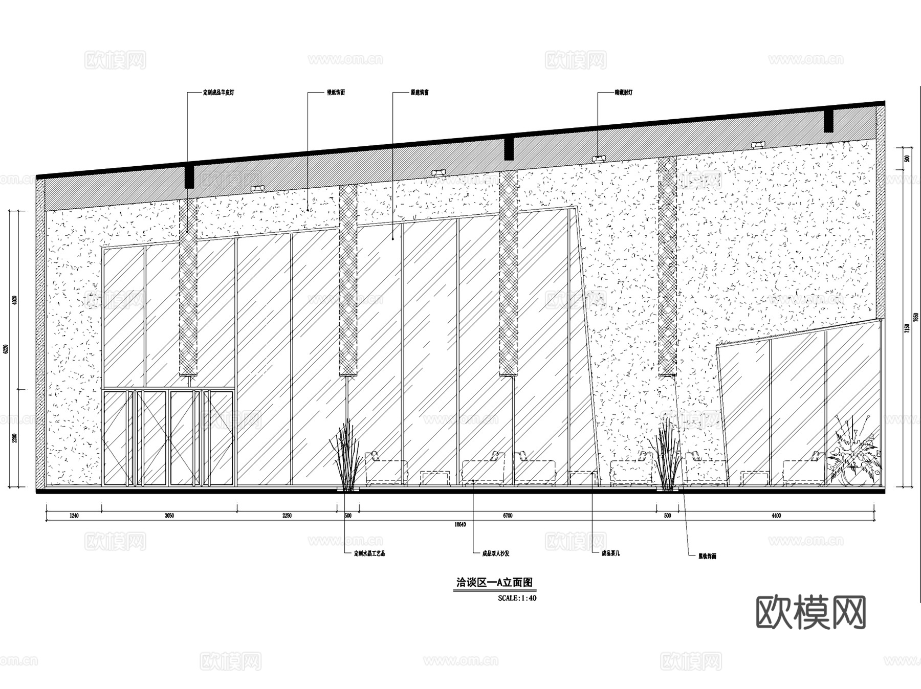 凯隆广场售楼部室内工装CAD施工图cad施工图