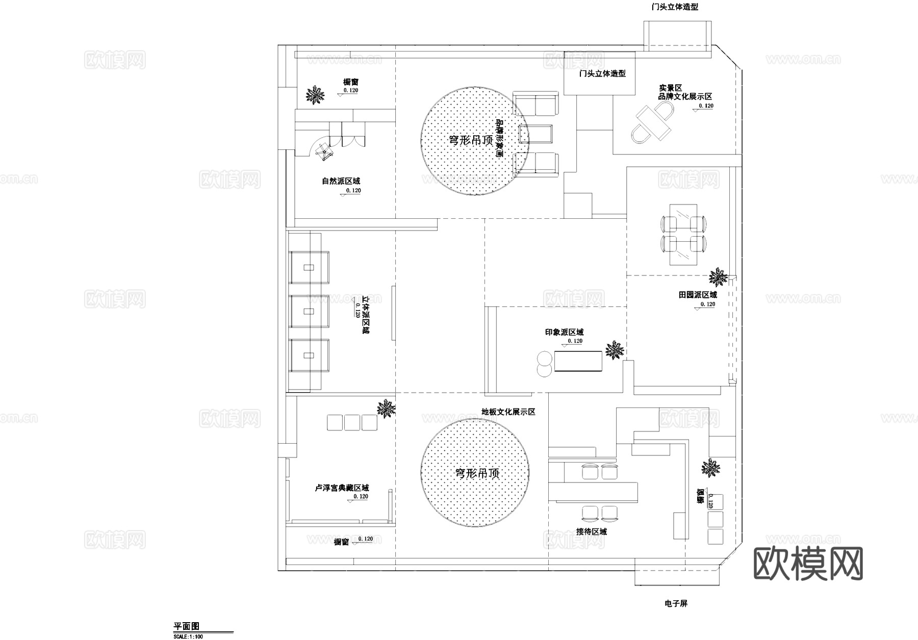 德威毕加索地板专卖店室内工装CAD施工图cad施工图