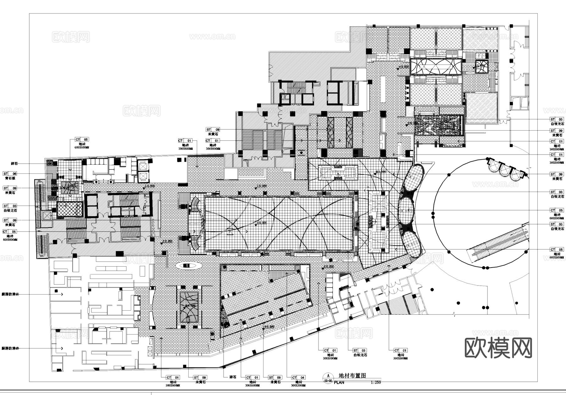餐厅饭店室内工装平面系统图CAD施工图cad施工图