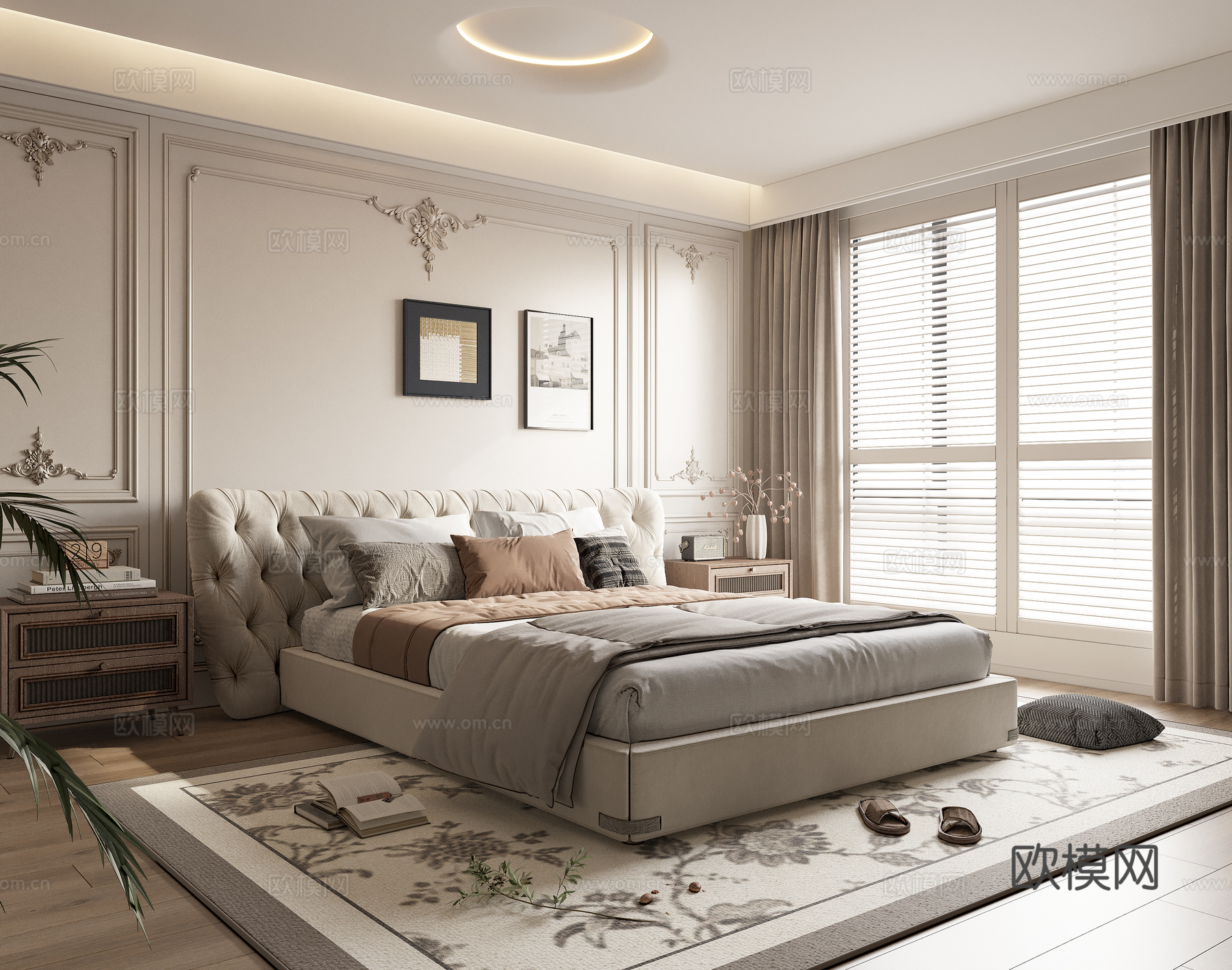 法式卧室简欧卧室su模型
