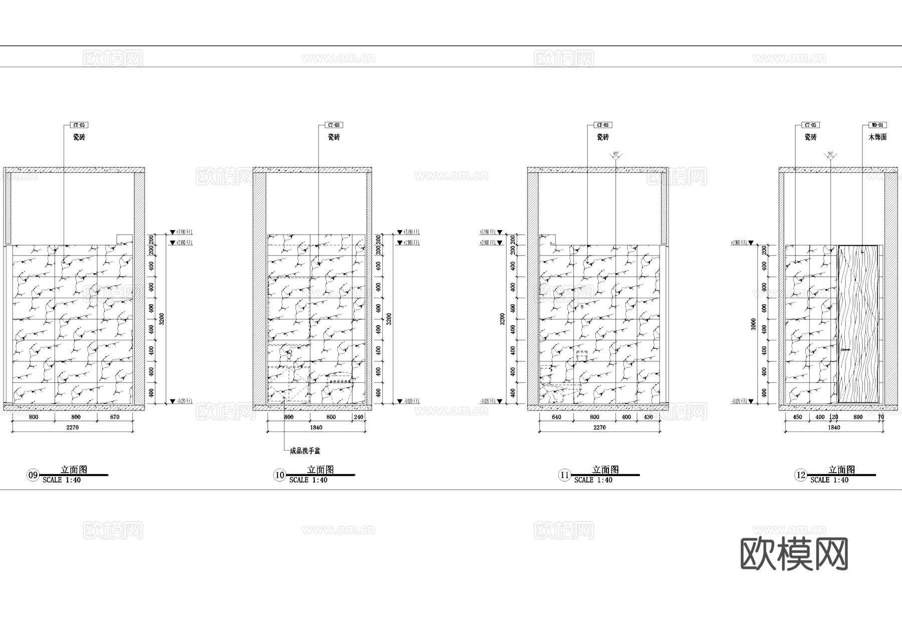 岳轩酒店一层大堂公区室内工装CAD施工图cad施工图