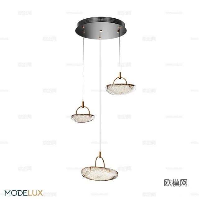 MODELUX 玻璃吊灯3d模型下载（渲染图1）