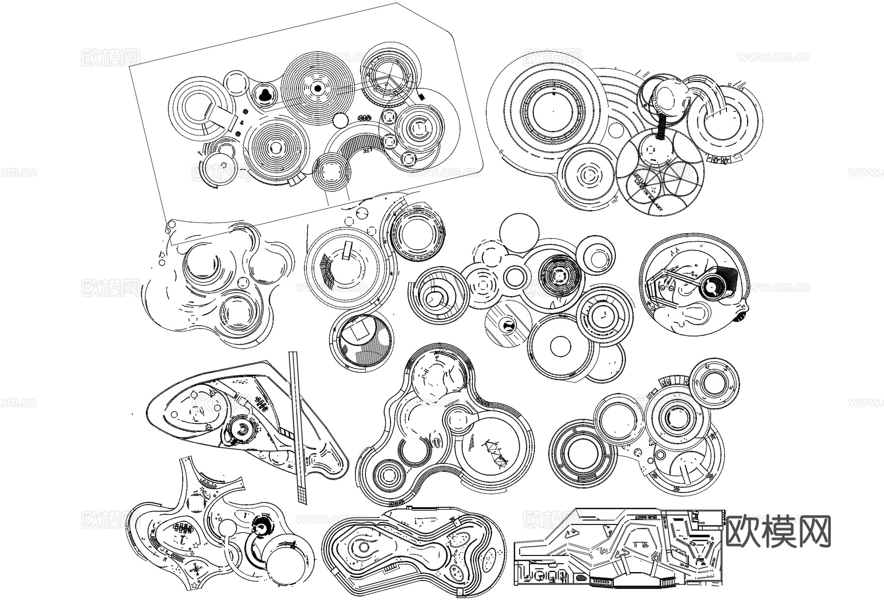 儿童活动场地平面CAD图块图库施工图cad施工图