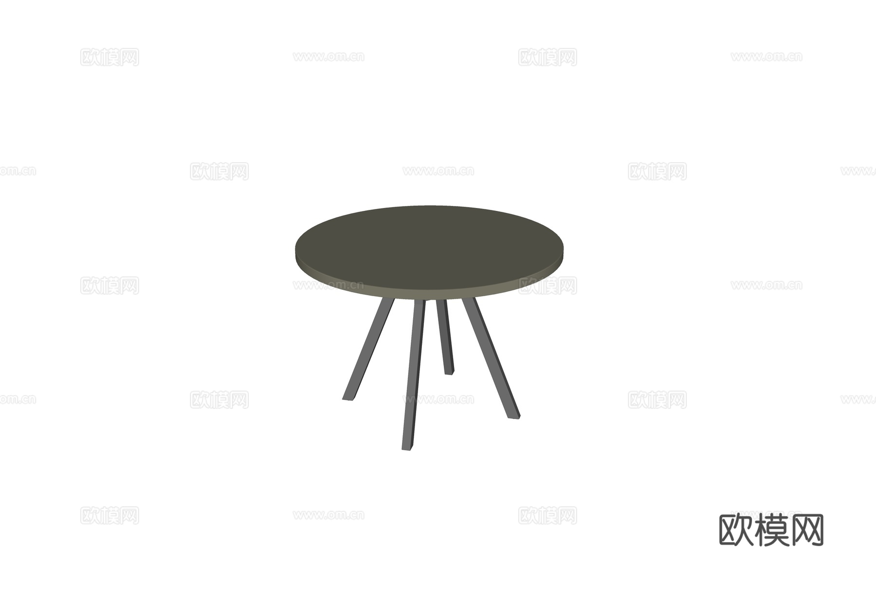 现代圆形 金属茶几 边几su模型