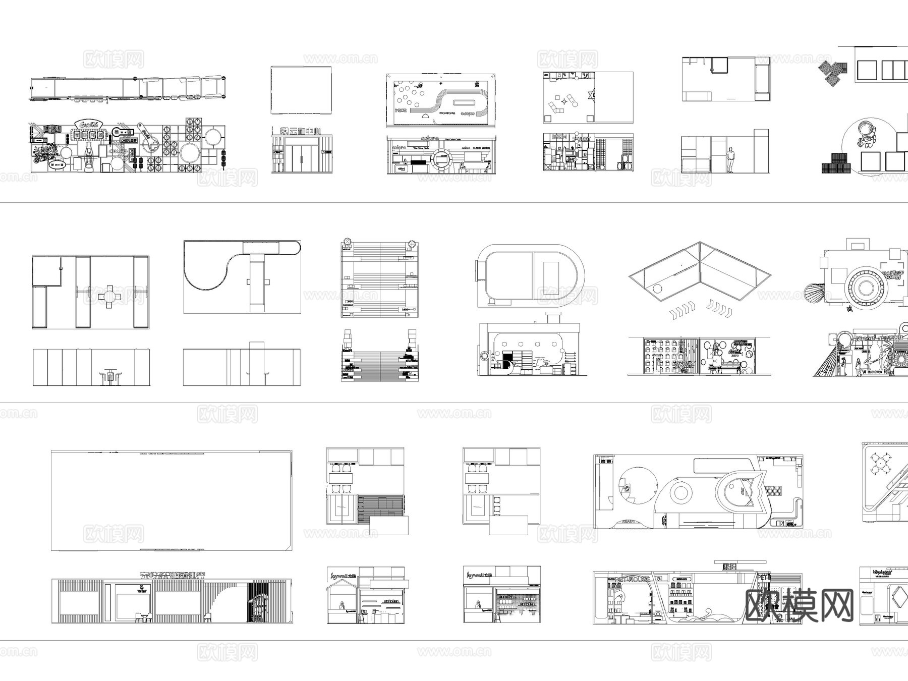 2026年最新现代快闪店展台展位布置CAD图库cad施工图