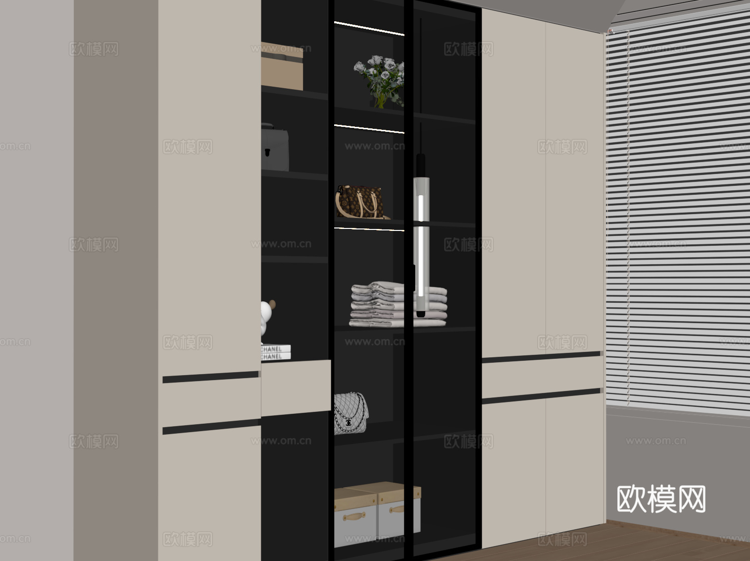 现代衣柜 通顶衣柜su模型