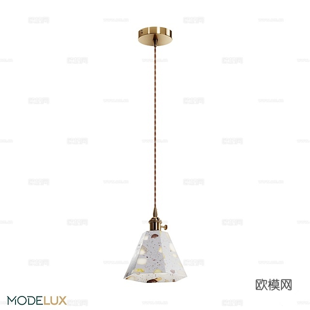 MODELUX 大理石吊灯3d模型下载（渲染图1）