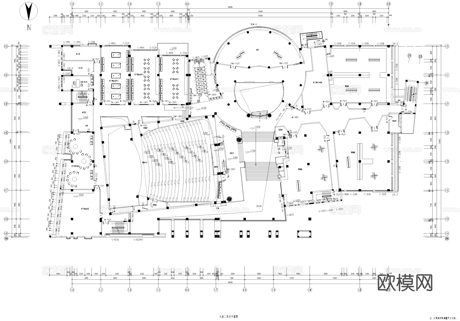 弓长岭图书馆档案馆室内工装CAD施工图cad施工图
