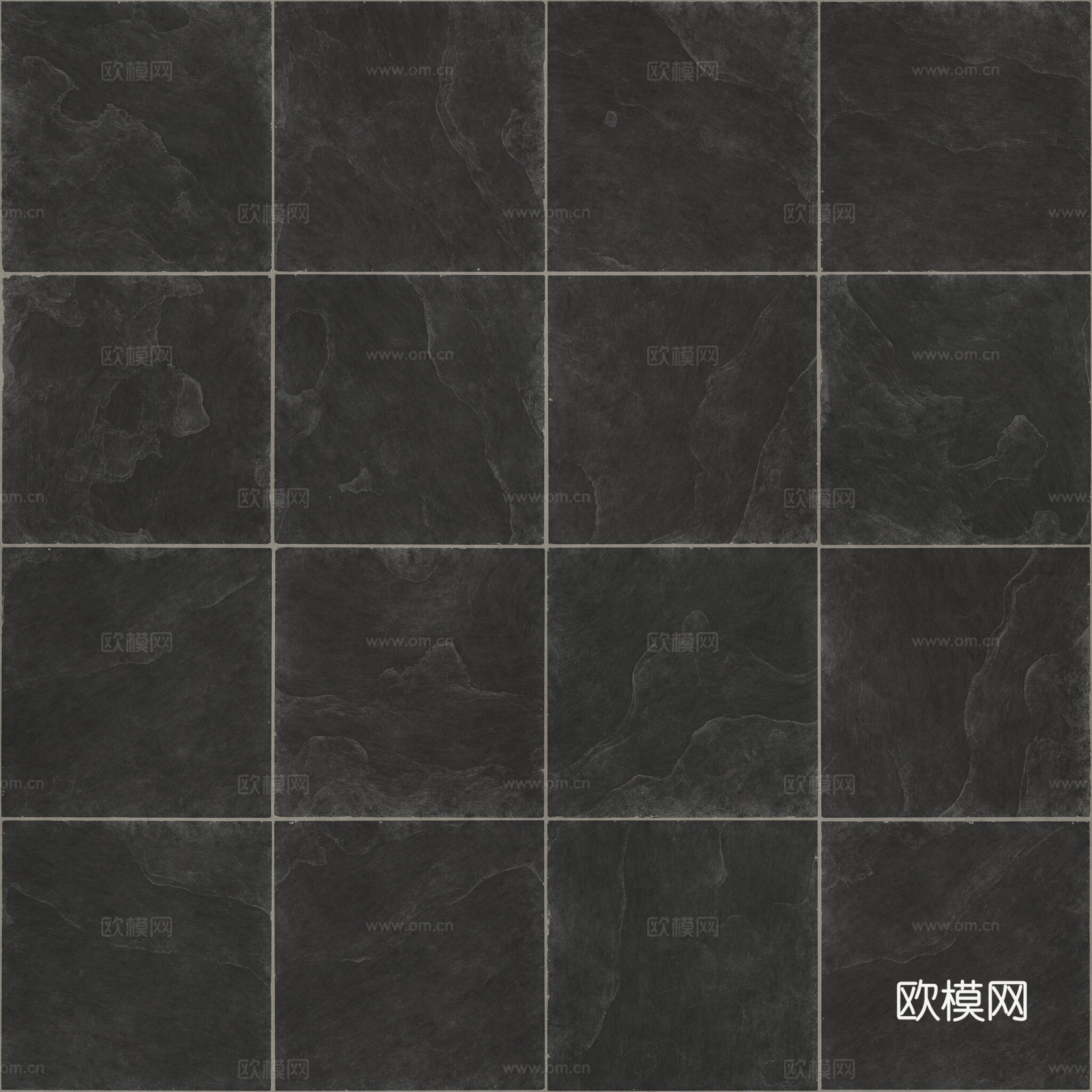 黑色方形板岩原色瓷砖纹理