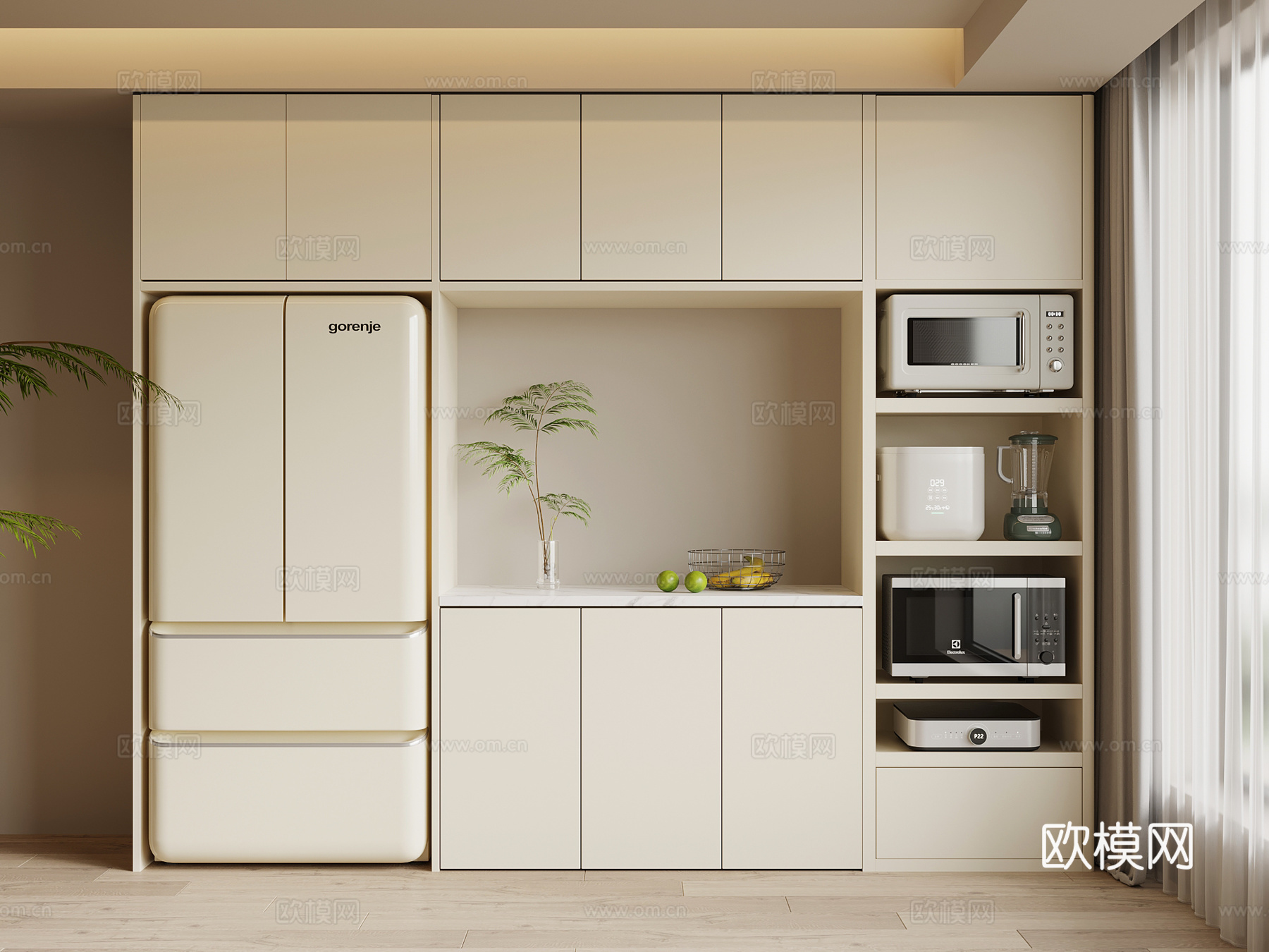 现代简约电器柜 储物柜su模型