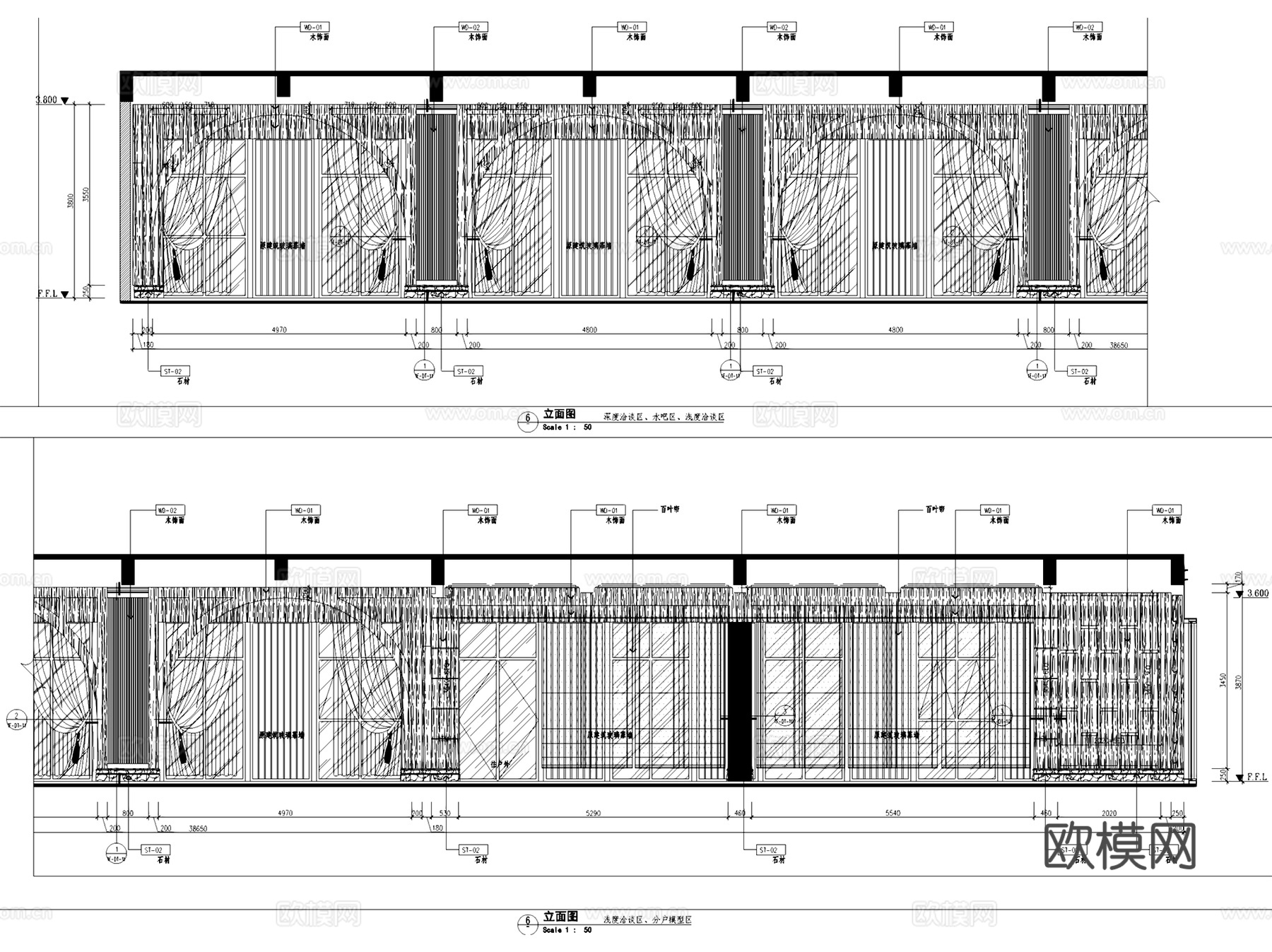 青岛·中洲半岛城邦售楼处室内工装CAD施工图cad施工图