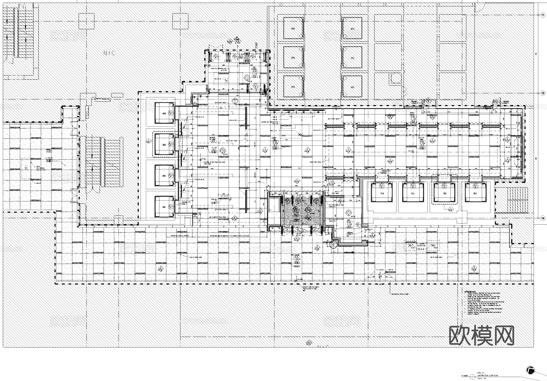 成都君悦大酒店一层大堂公区室内工装CAD施工图cad施工图