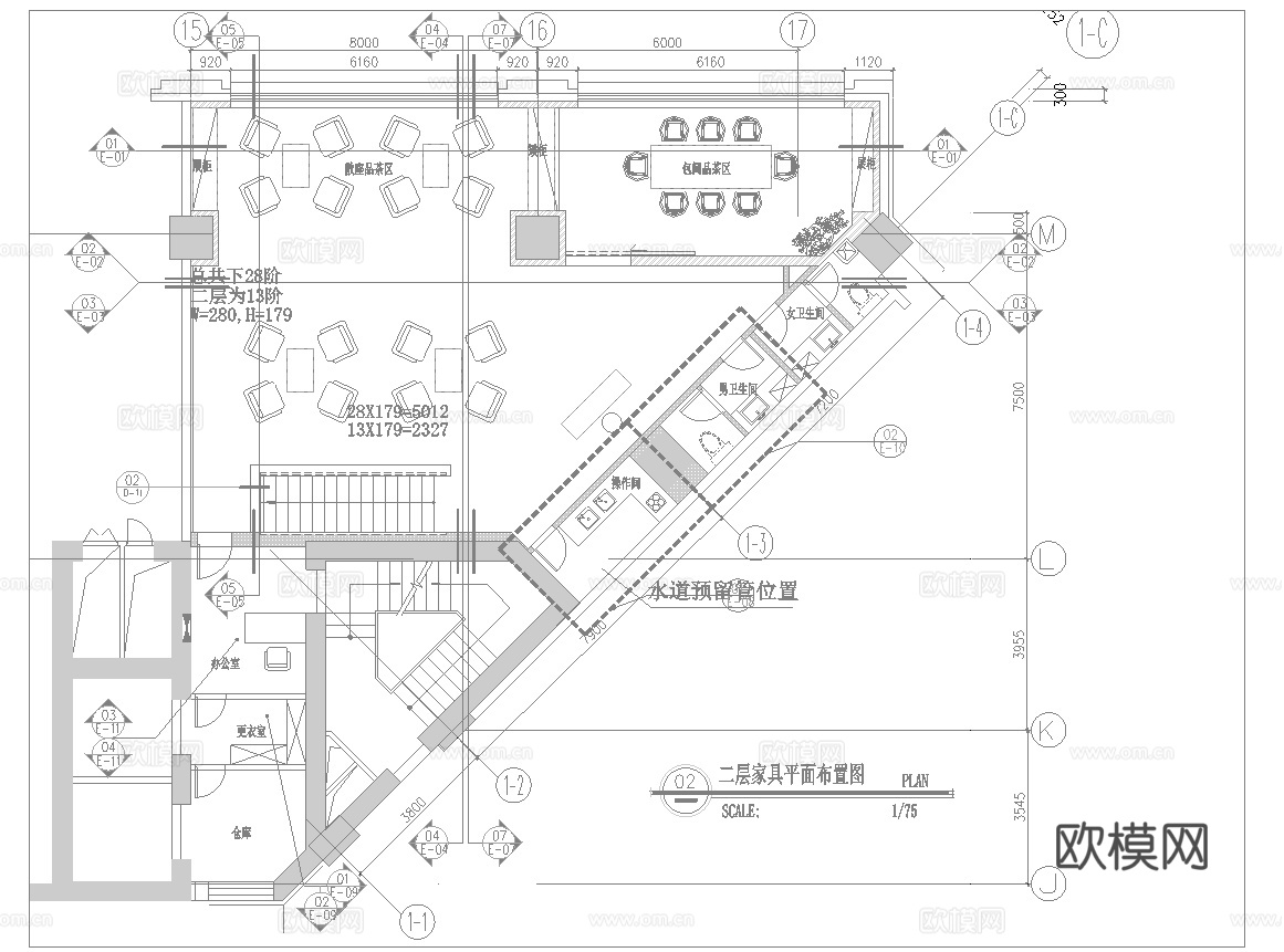 茶楼 茶馆  最新平面施工图合集cad施工图