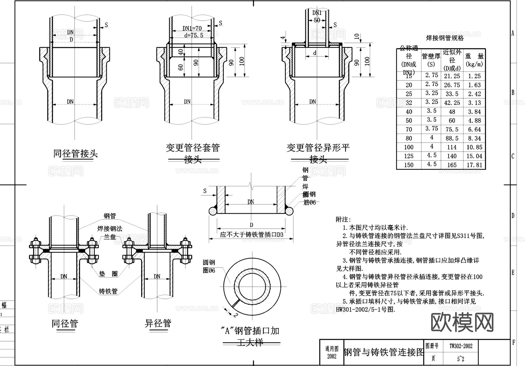 给排水通用节点大样详图CAD施工图cad施工图