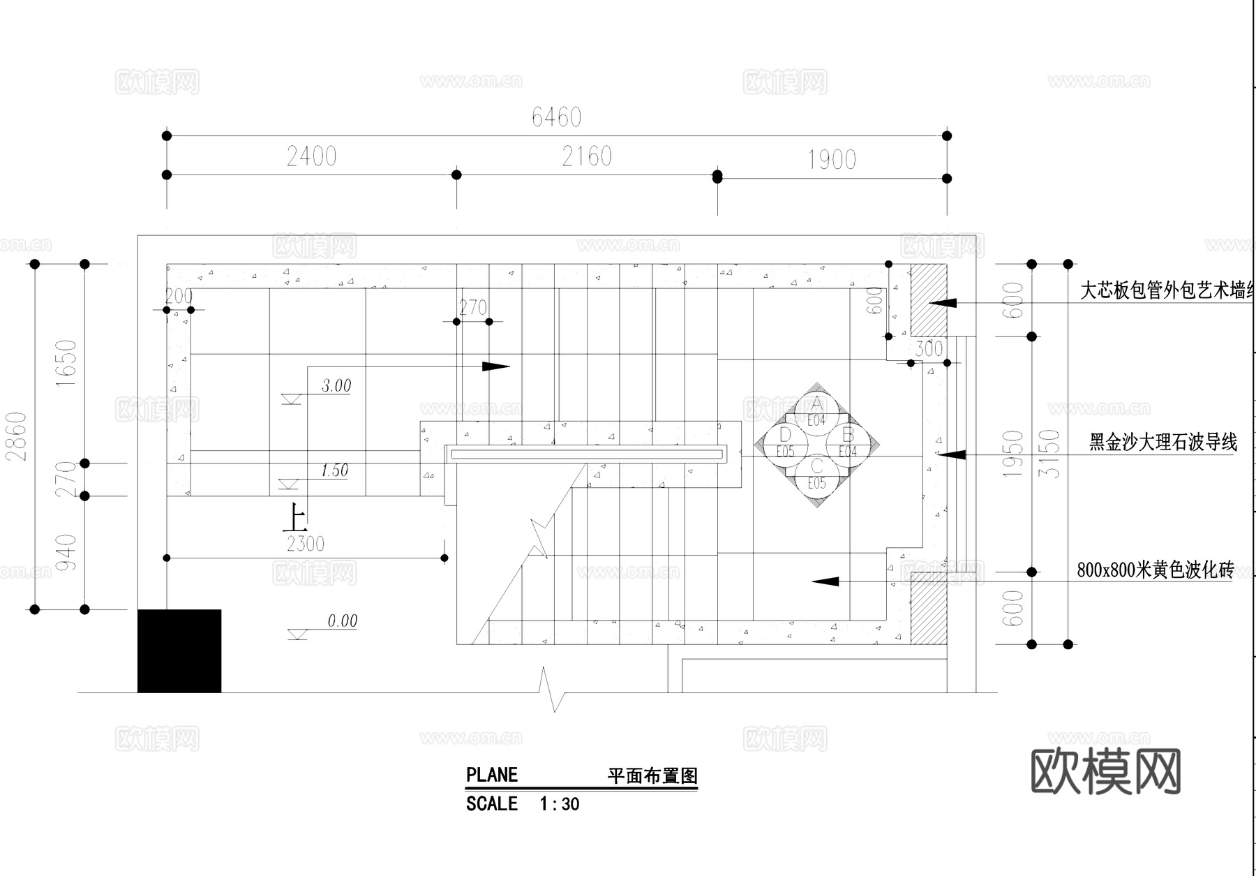 楼梯间室内工装CAD施工图cad施工图