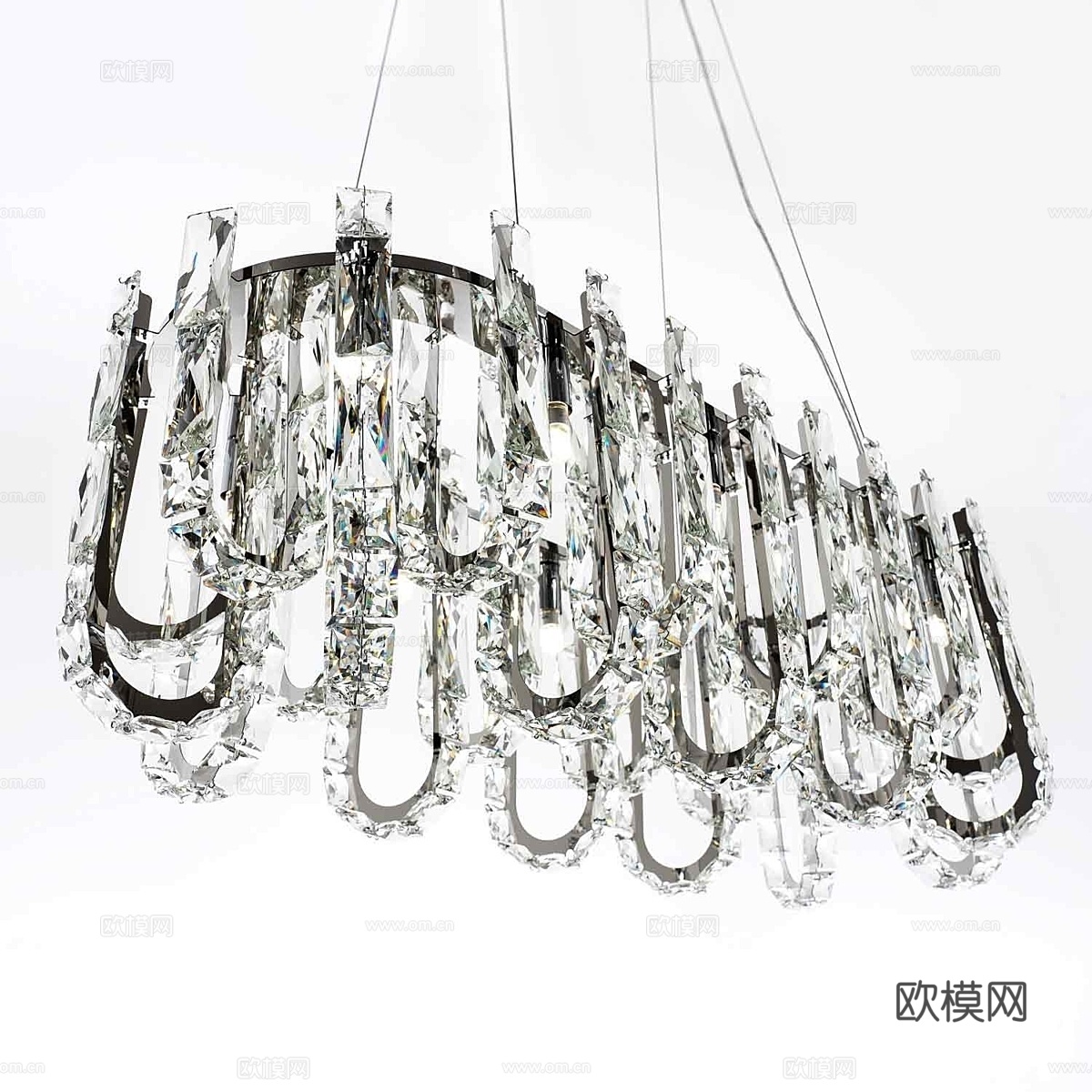 MODELUX 轻奢水晶吊灯3d模型下载（渲染图1）