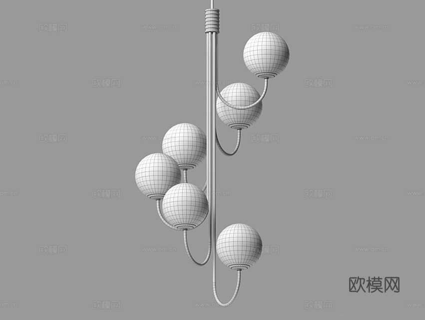 LampsShop 轻奢多头吊灯3d模型下载（渲染图3）