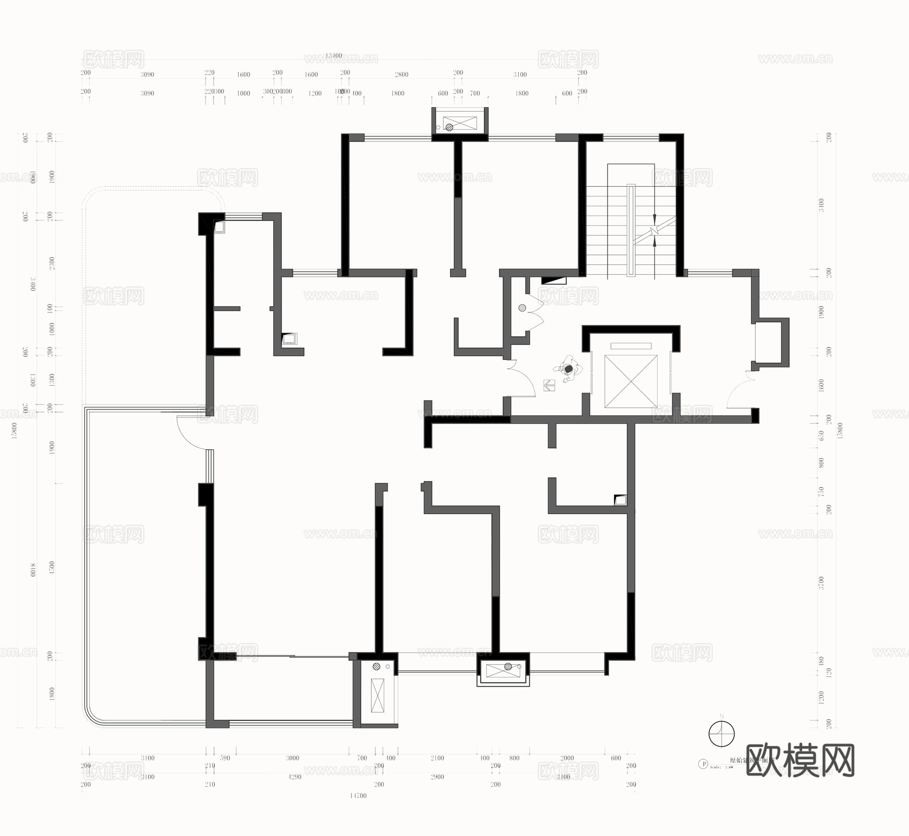 175平户型设计CAD+psdcad施工图