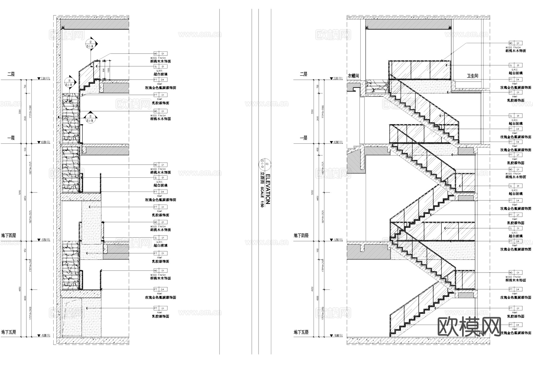 楼梯间大样详图cad施工图