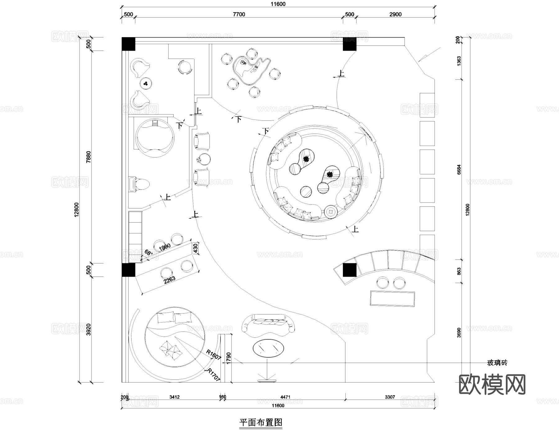 欧雅壁纸专卖店室内工装CAD施工图cad施工图