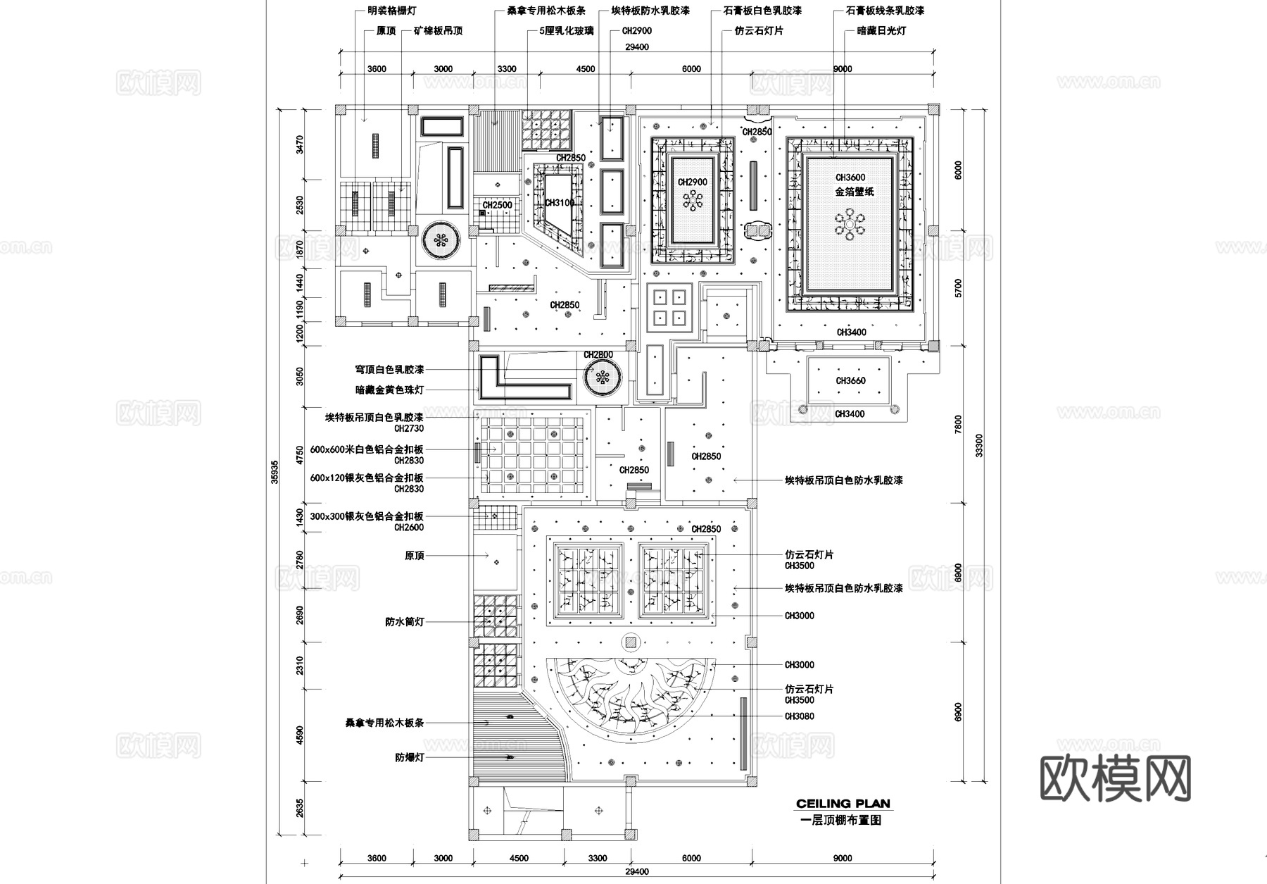 水疗洗浴中心室内装饰CAD施工图cad施工图