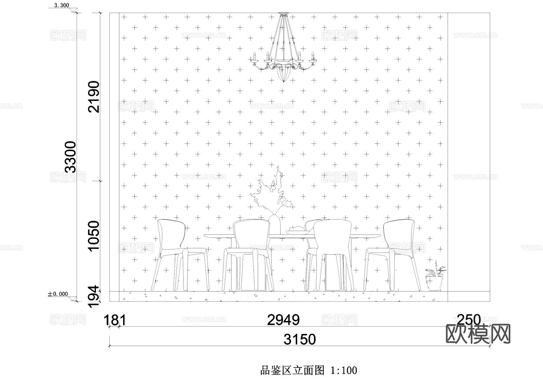 茶文化展厅室内工装CAD施工图cad施工图