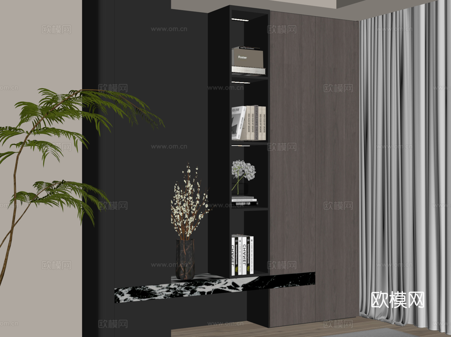 现代意式玄关柜su模型