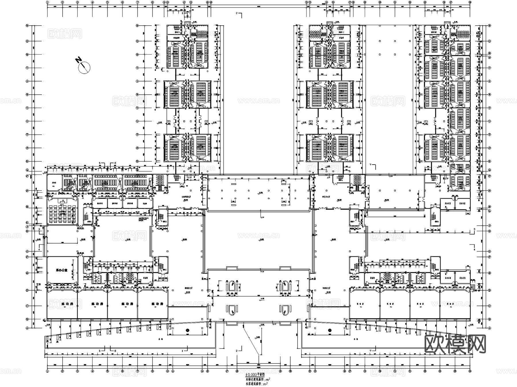 安徽职业艺术学校教学楼建筑CAD施工图cad施工图
