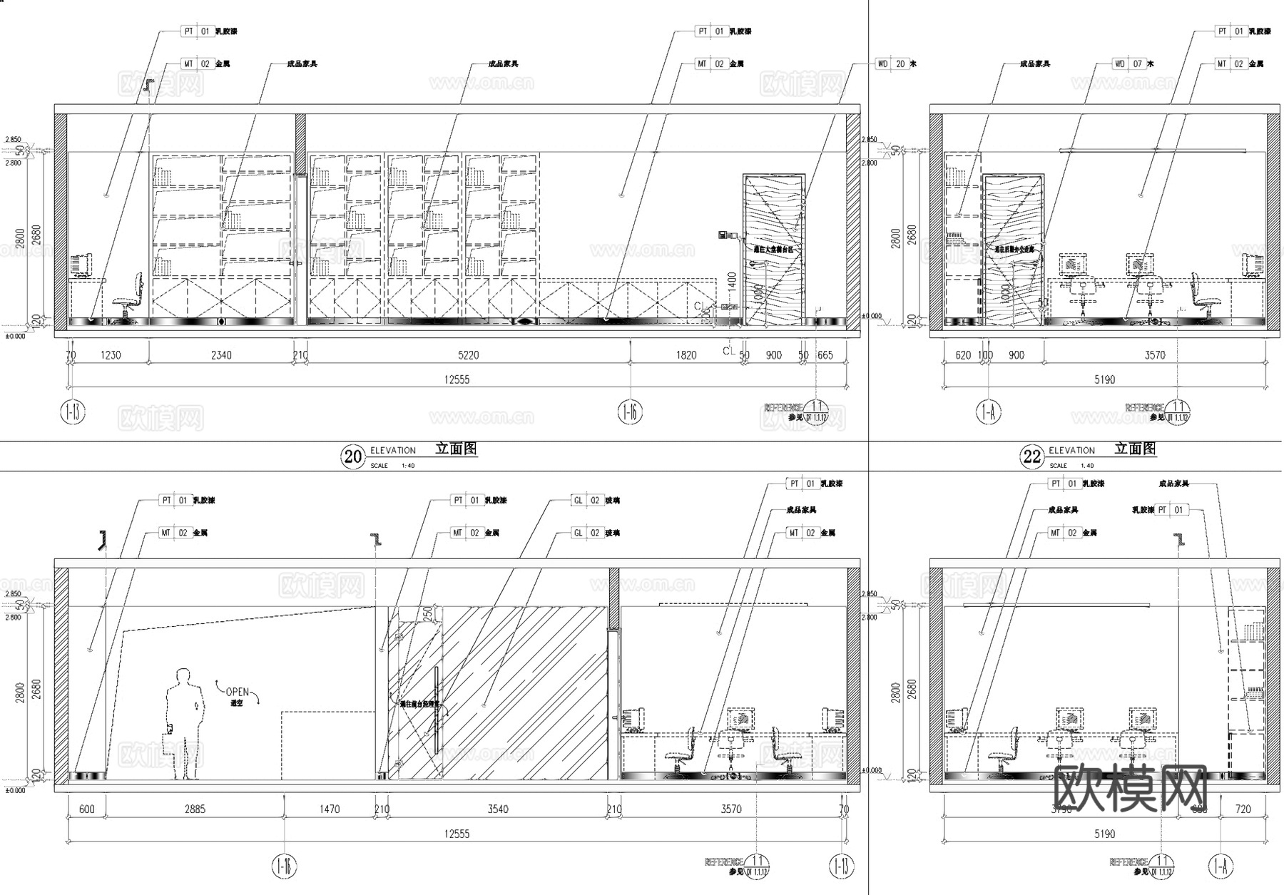 福州凯宾斯基酒店一层大堂室内工装CAD施工图cad施工图