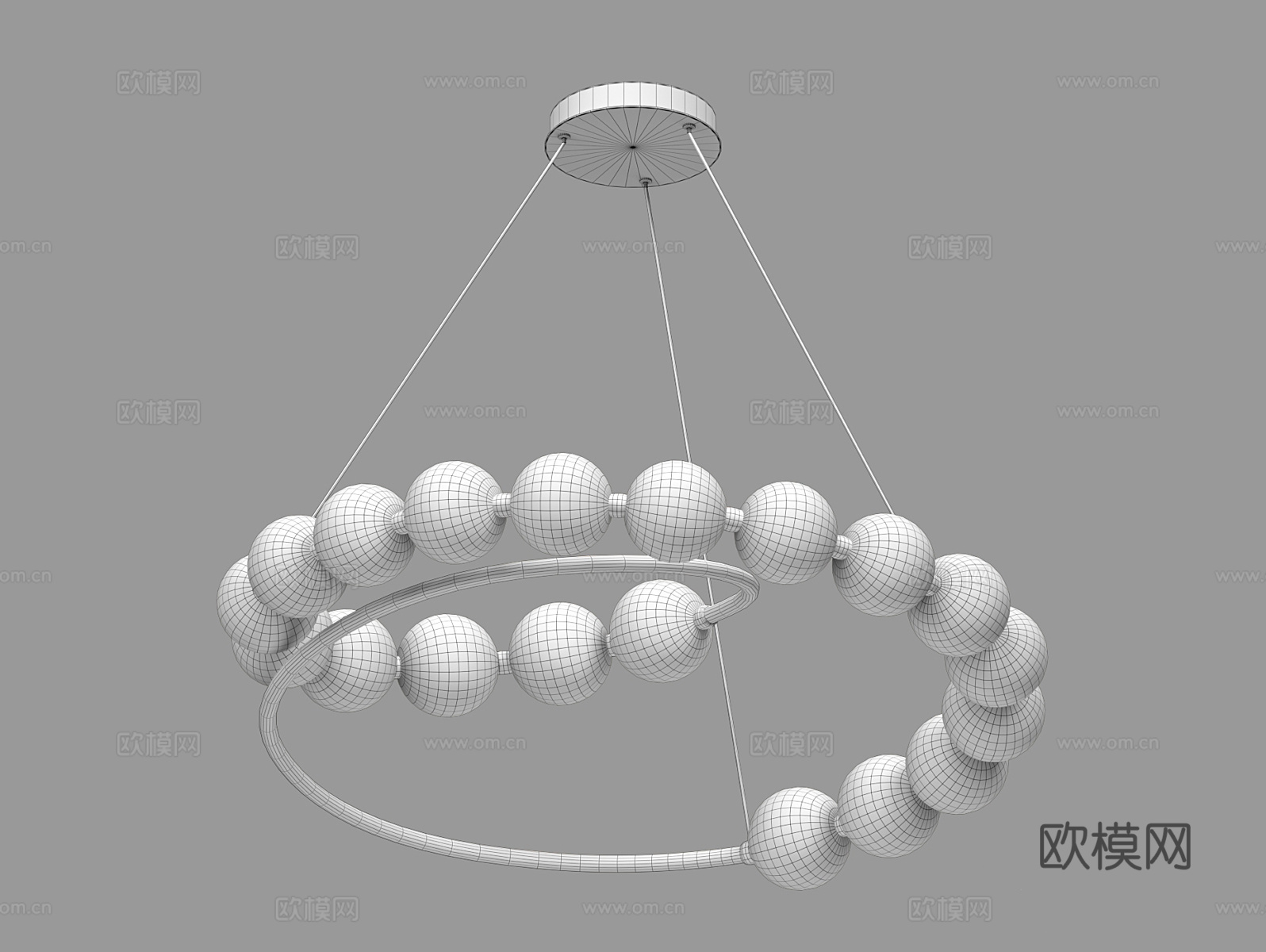 LampsShop 圆环吊灯3d模型下载（渲染图2）
