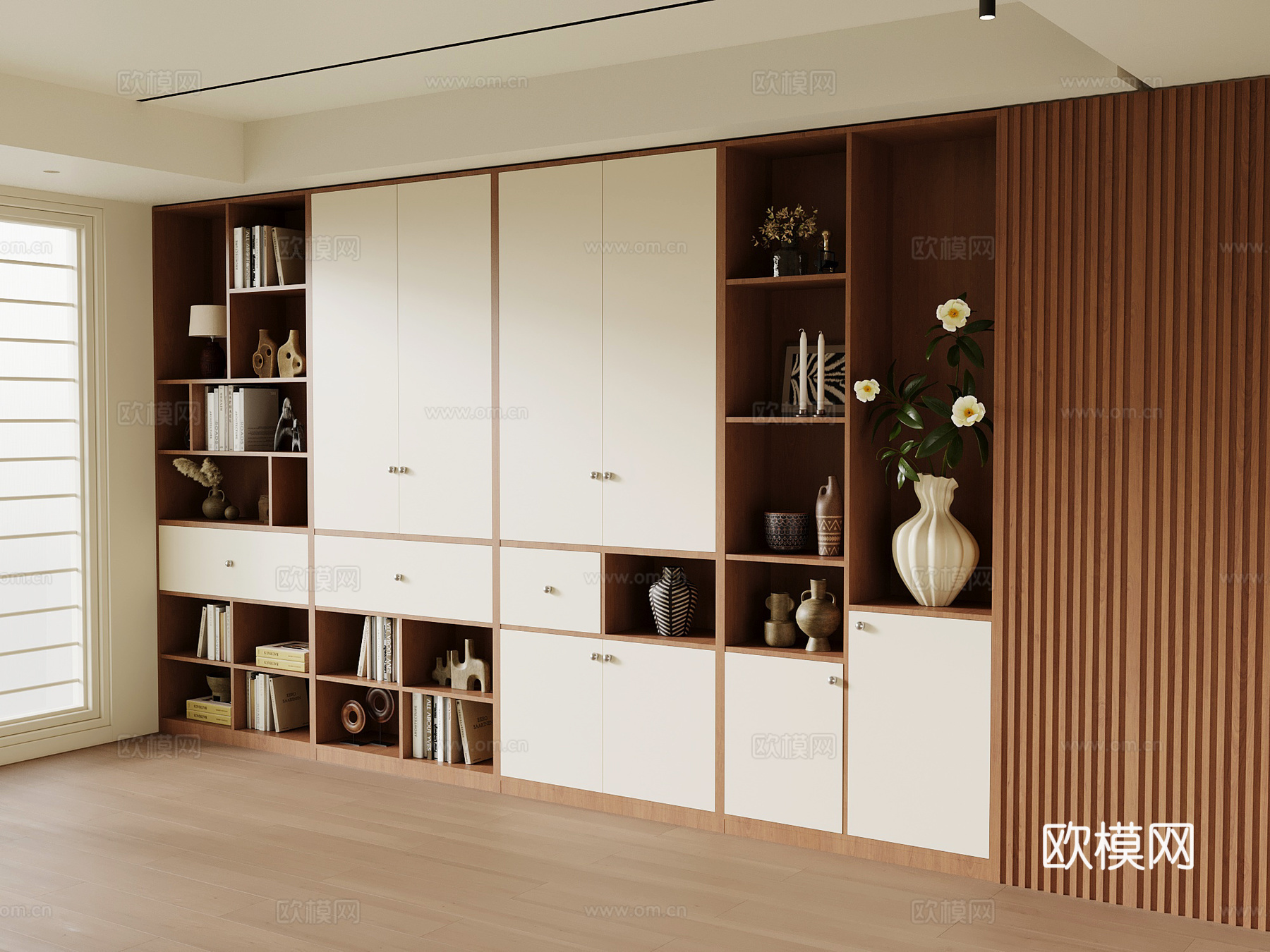 中古风书柜 边柜 储物柜su模型