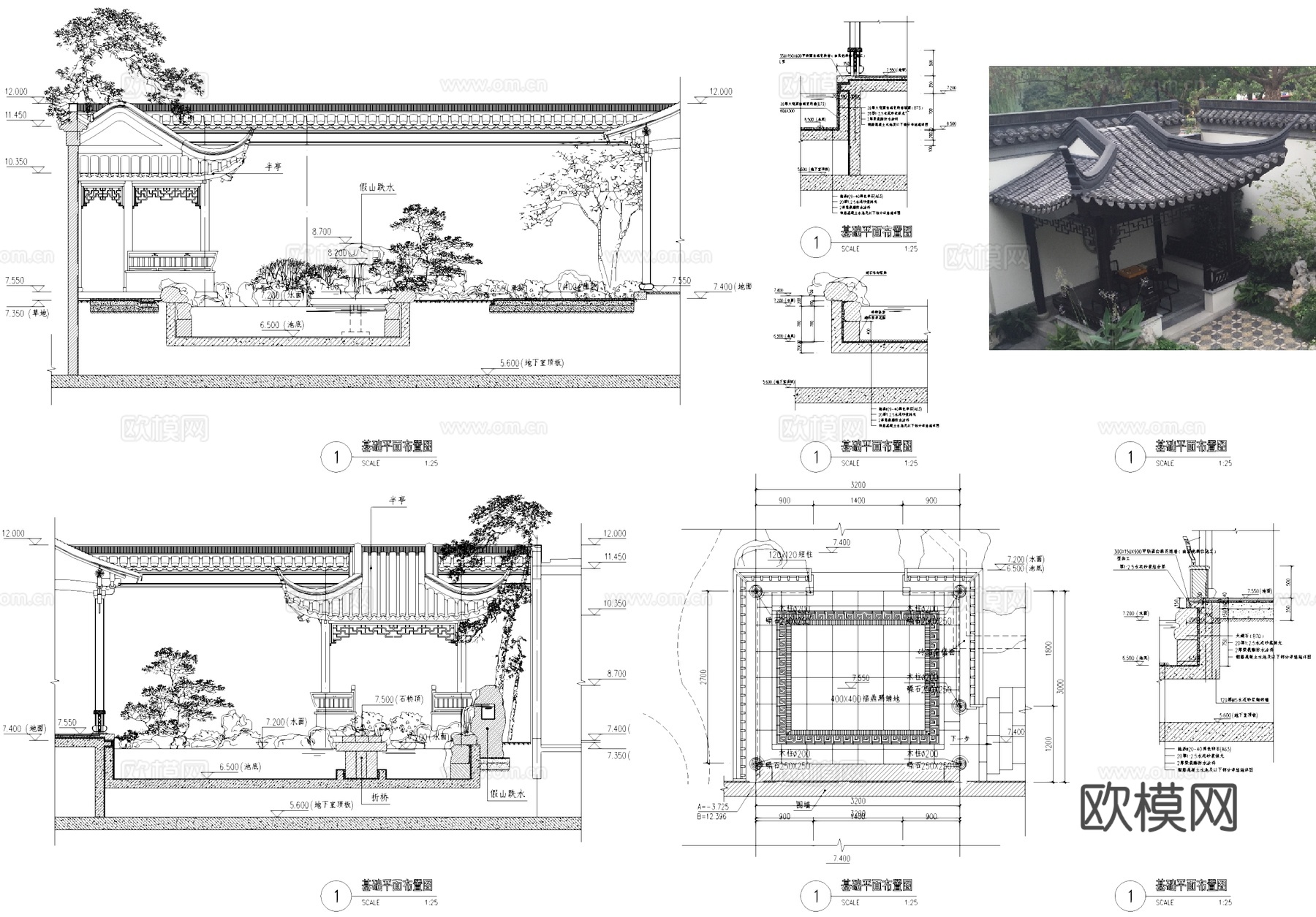 景观半亭大样详图CAD施工图cad施工图