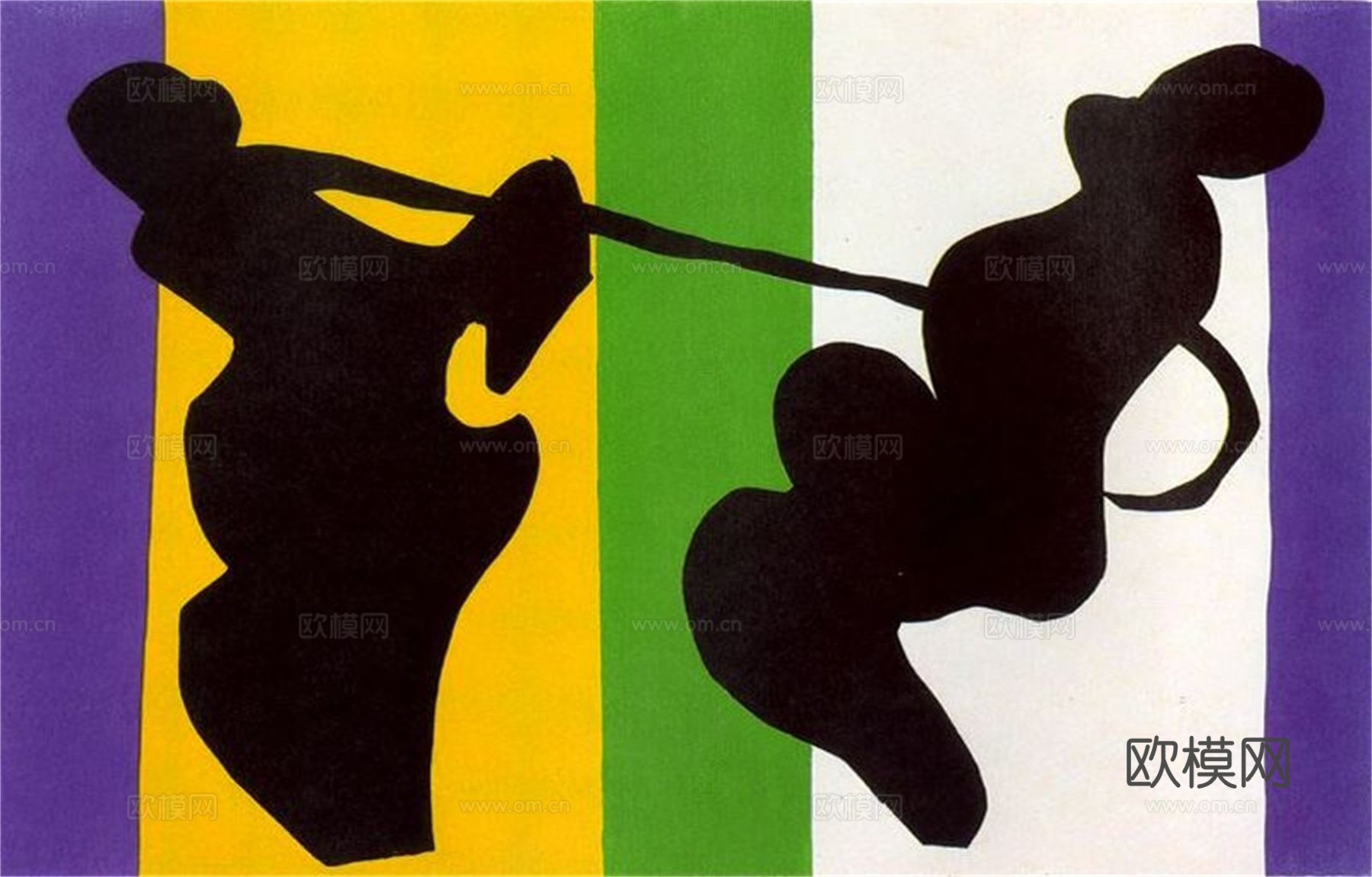 马蒂斯野兽派绘画作品，现代世界经典名画，抽象画028 马蒂斯