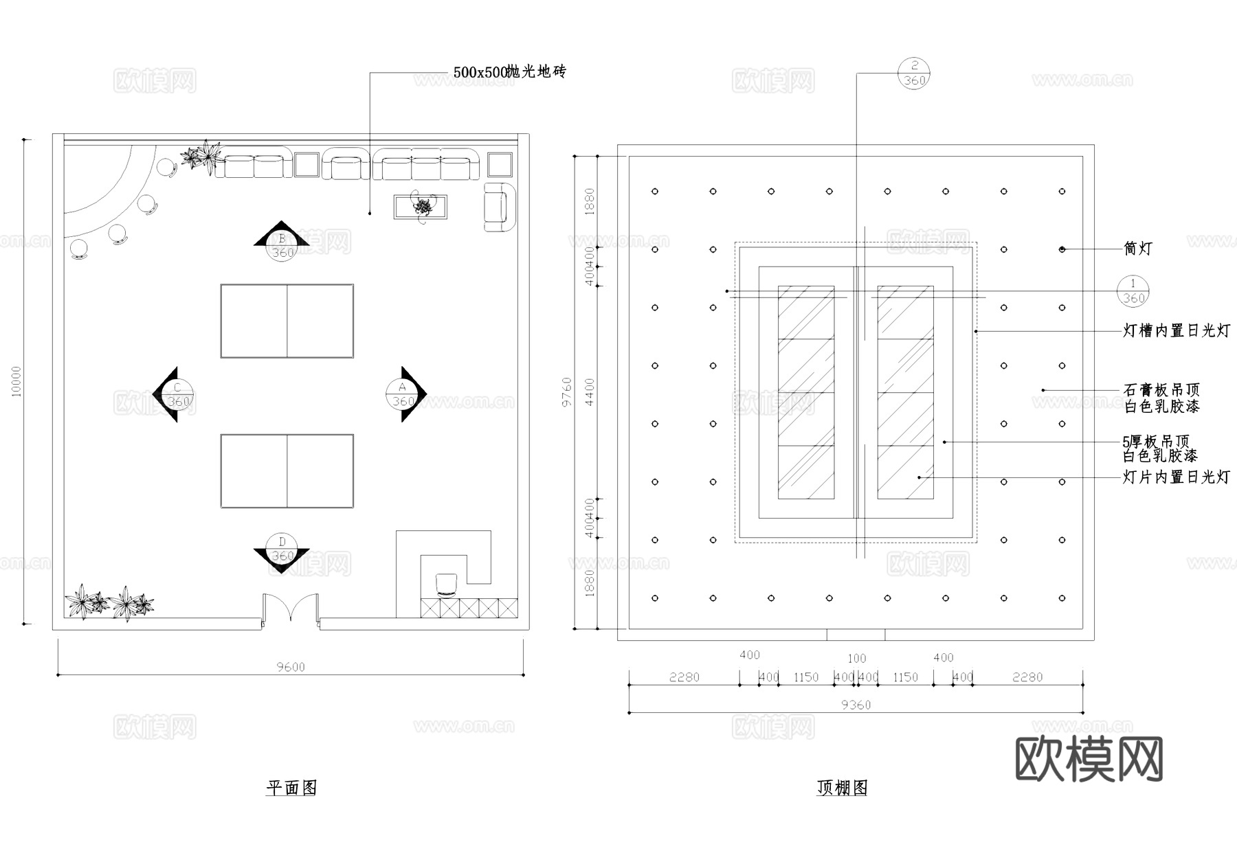 乒乓球室室内装饰CAD施工图集cad施工图