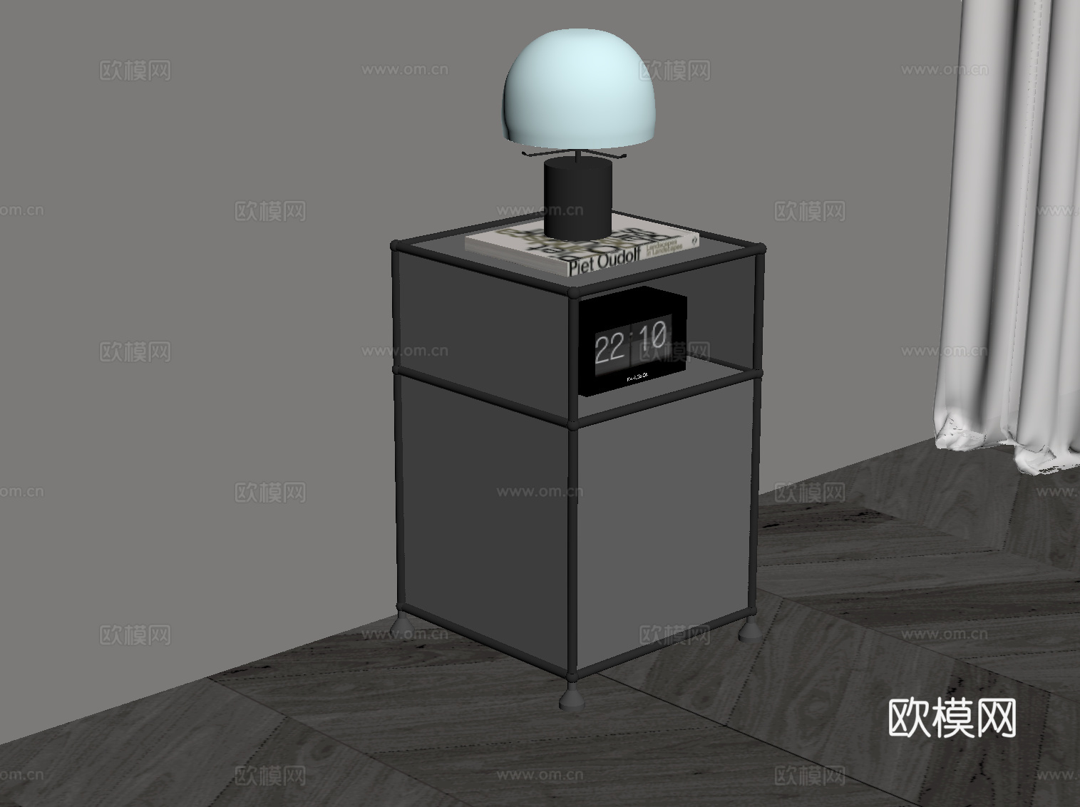 现代置物架 装饰架su模型