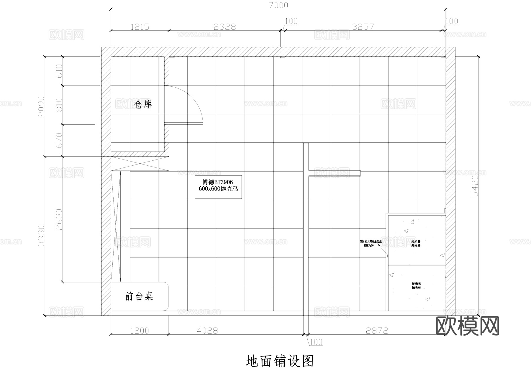 阪神卫浴产品专卖店室内工装CAD施工图cad施工图