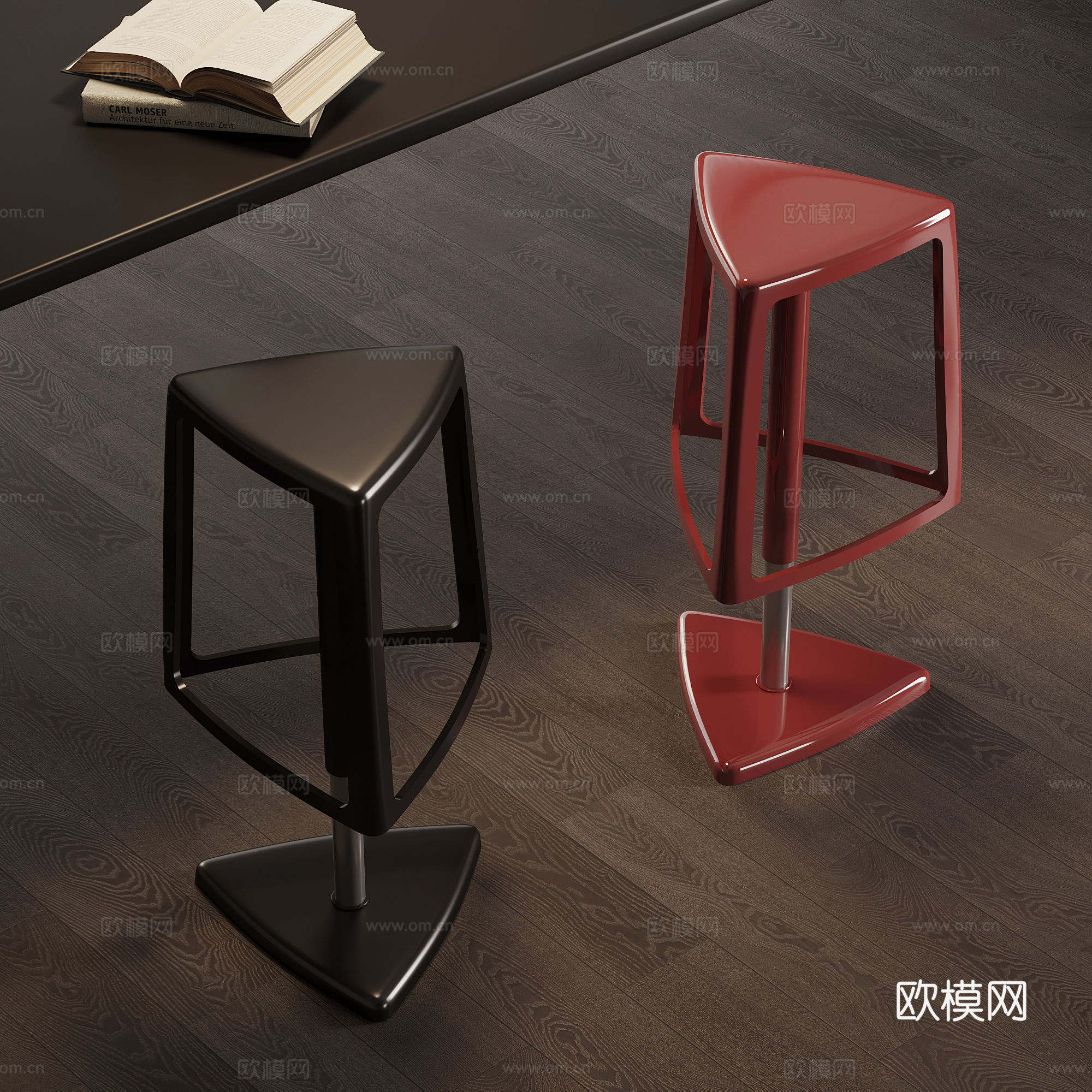 现代吧凳su模型