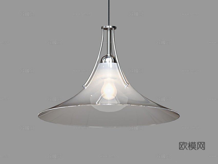 LampsShop 玻璃小吊灯3d模型下载（渲染图1）