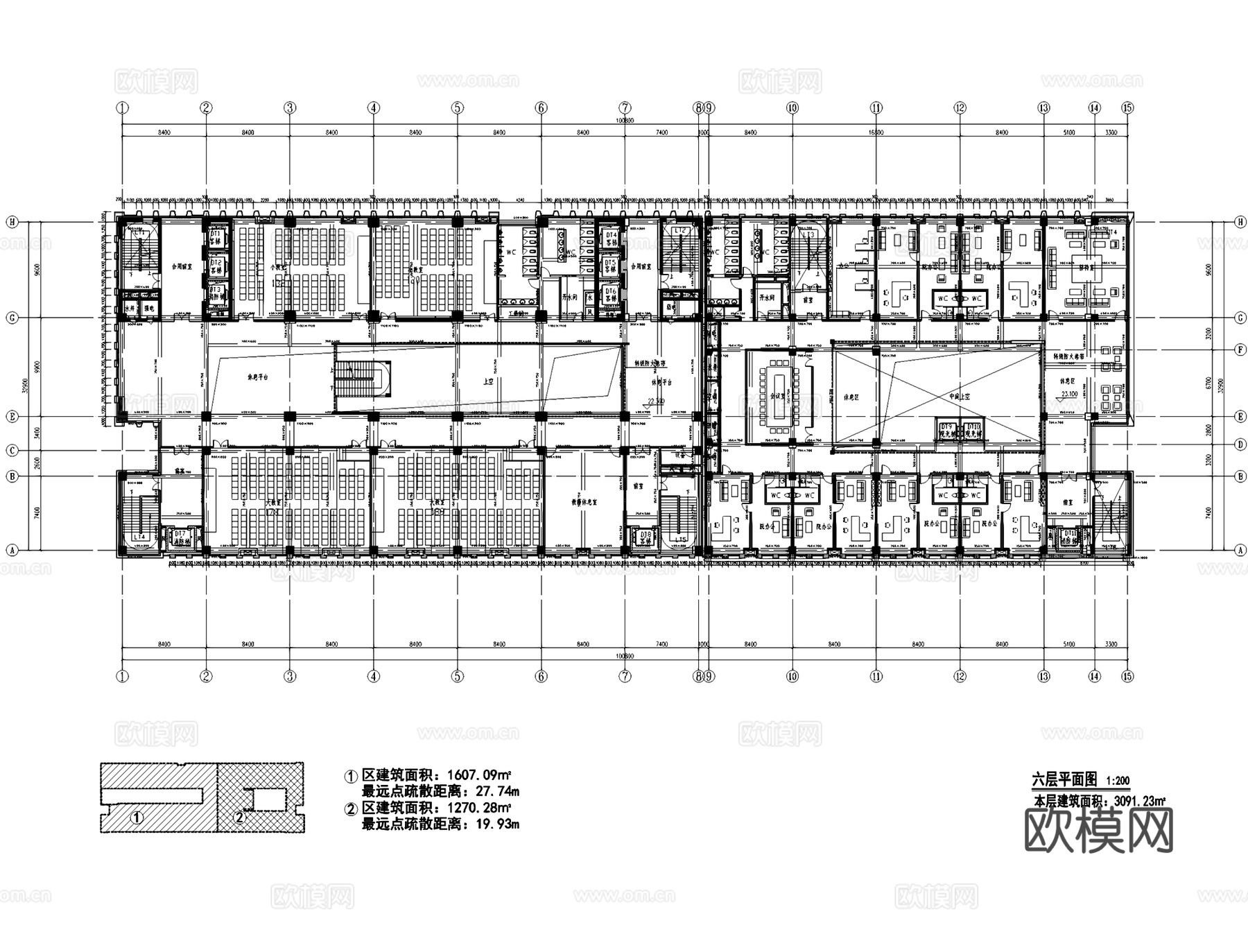 安徽医科大学教学楼建筑平面图CAD施工图cad施工图