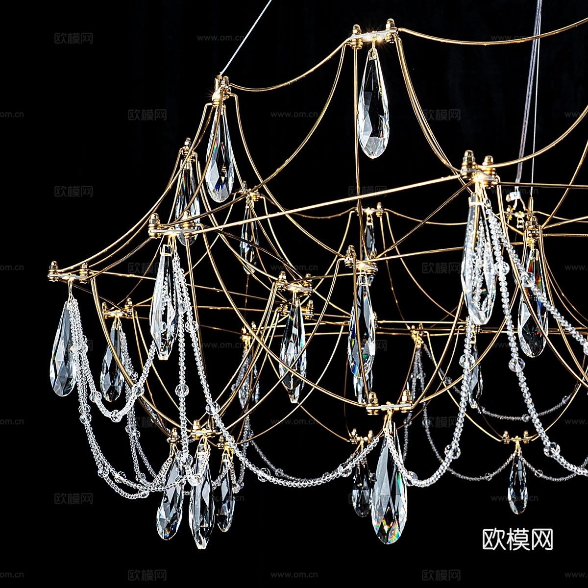 MODELUX 轻奢水晶吊灯3d模型下载（渲染图4）