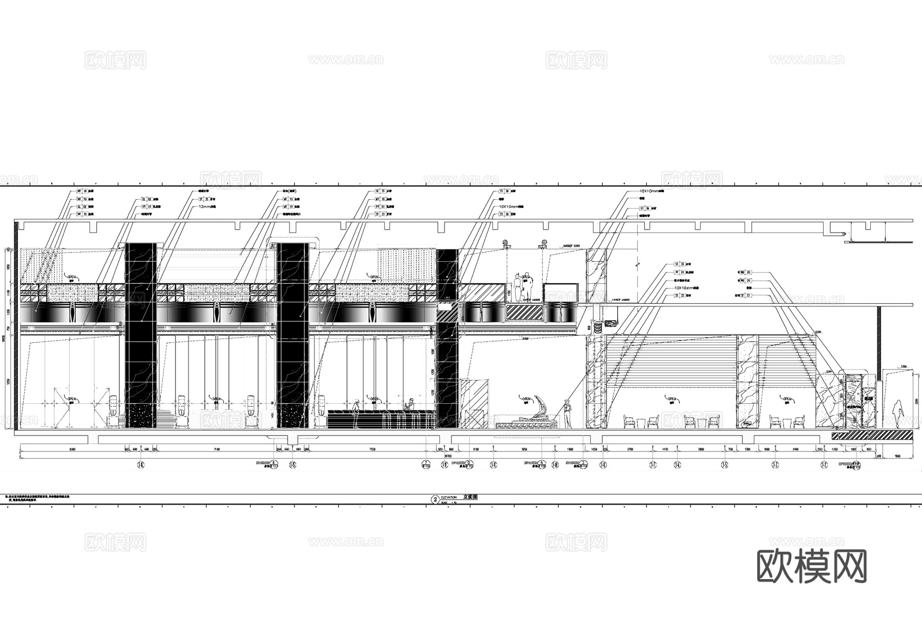 福州凯宾斯基酒店一层大堂室内工装CAD施工图cad施工图