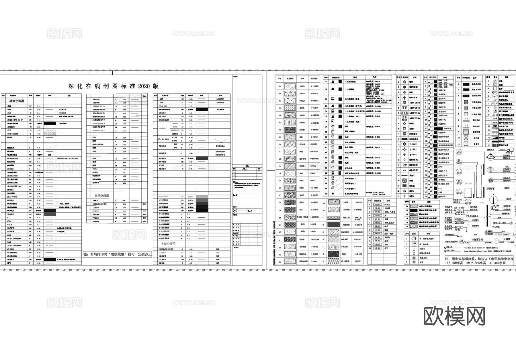 标准制图规范线型线宽图例填充标注标识CAD施工图cad施工图