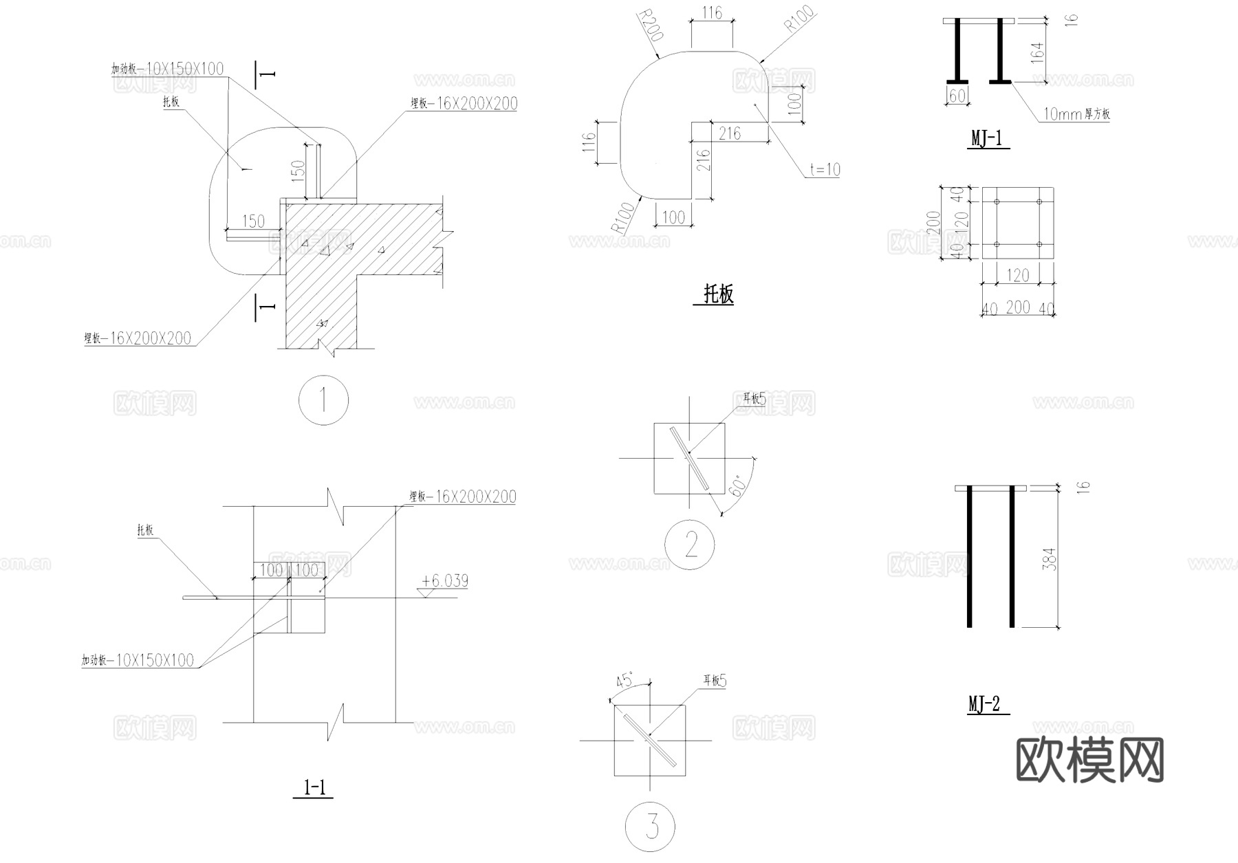 张拉膜亭景观结构CAD施工图cad施工图