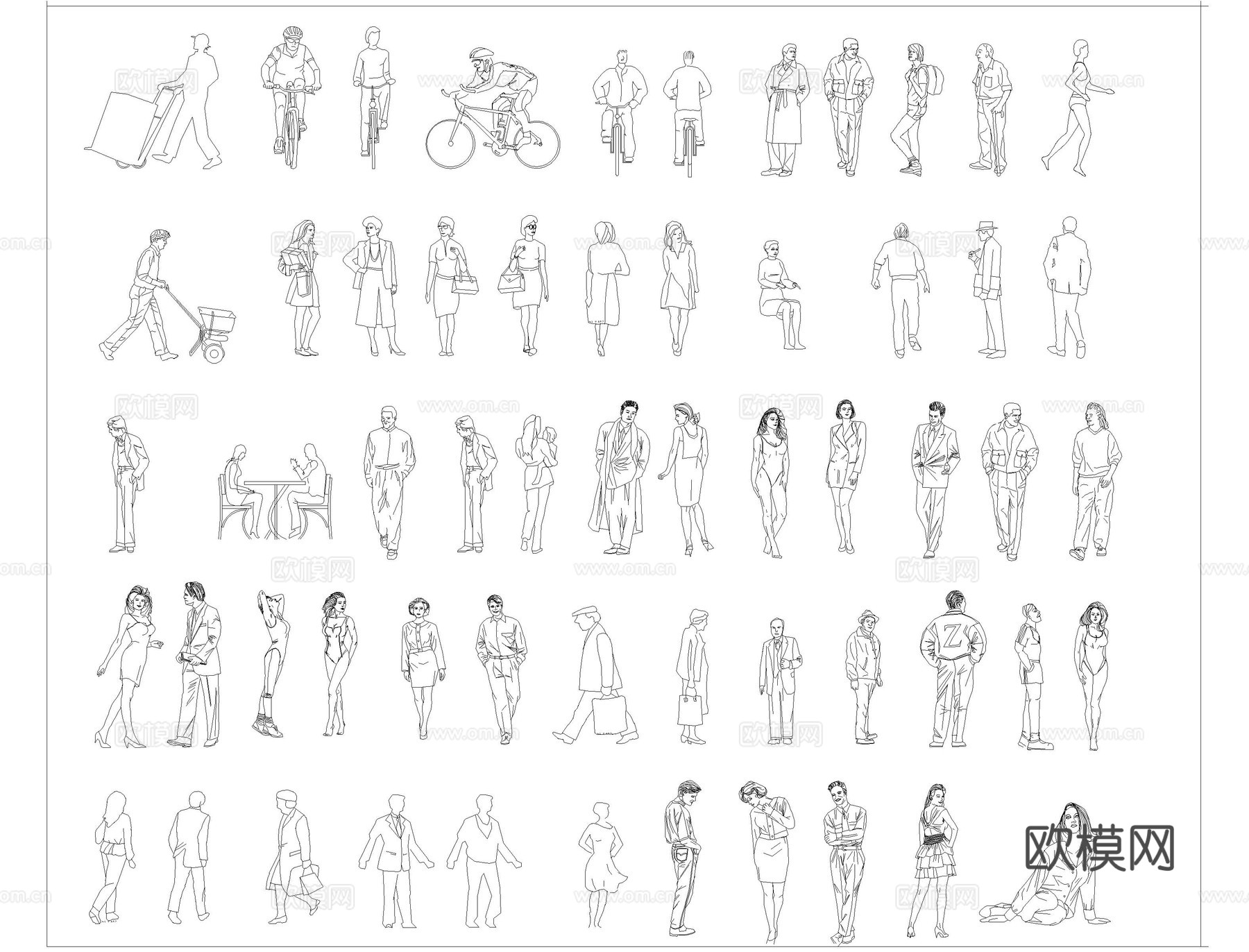 人物CAD图库cad施工图