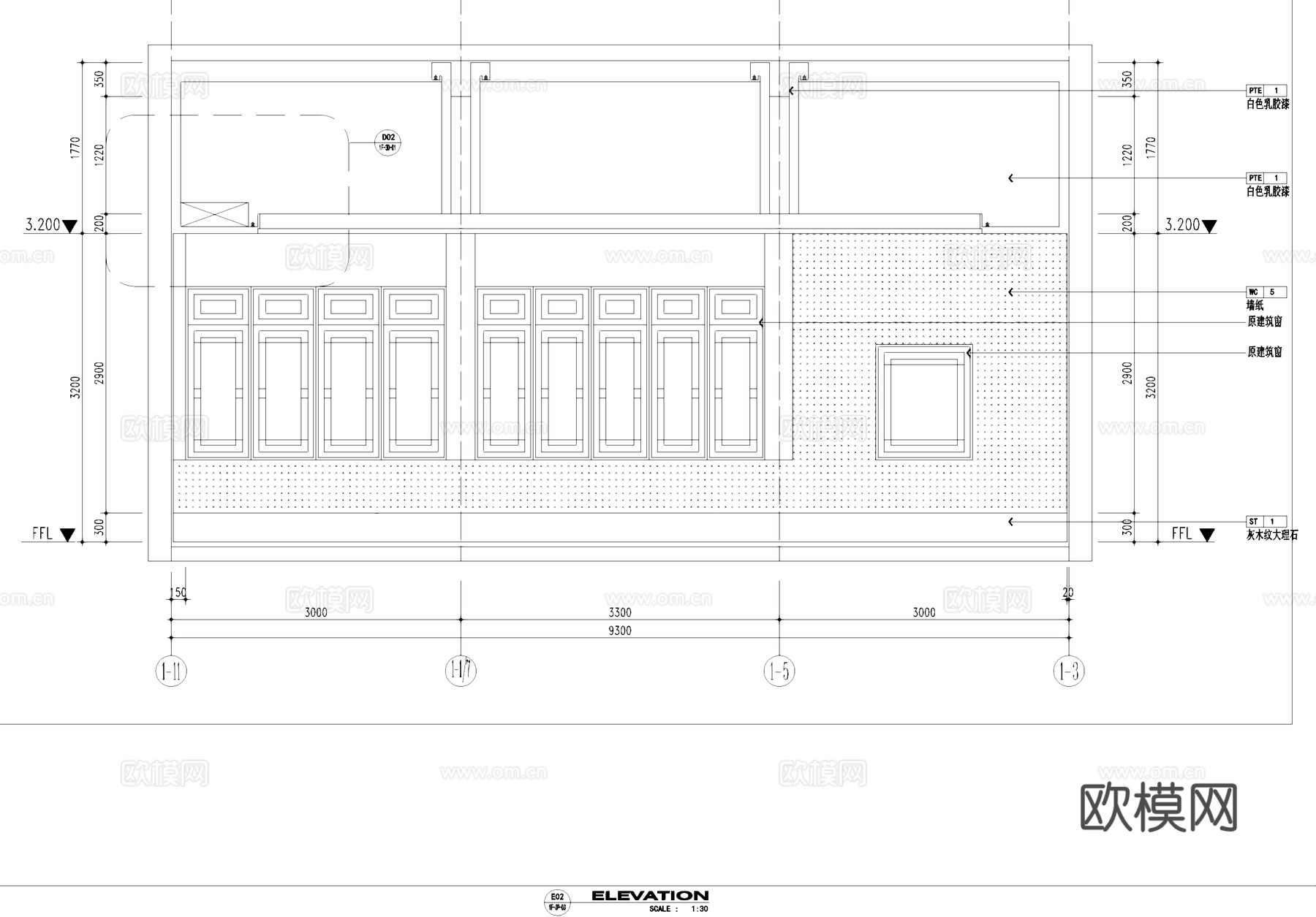 会所图书吧书房室内CAD施工图cad施工图